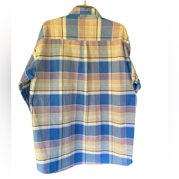 Wrangler Twenty X Long Sleeve Button Down Shirt Plaid Blue Yellow Size XL Men’s - Picture 9 of 12